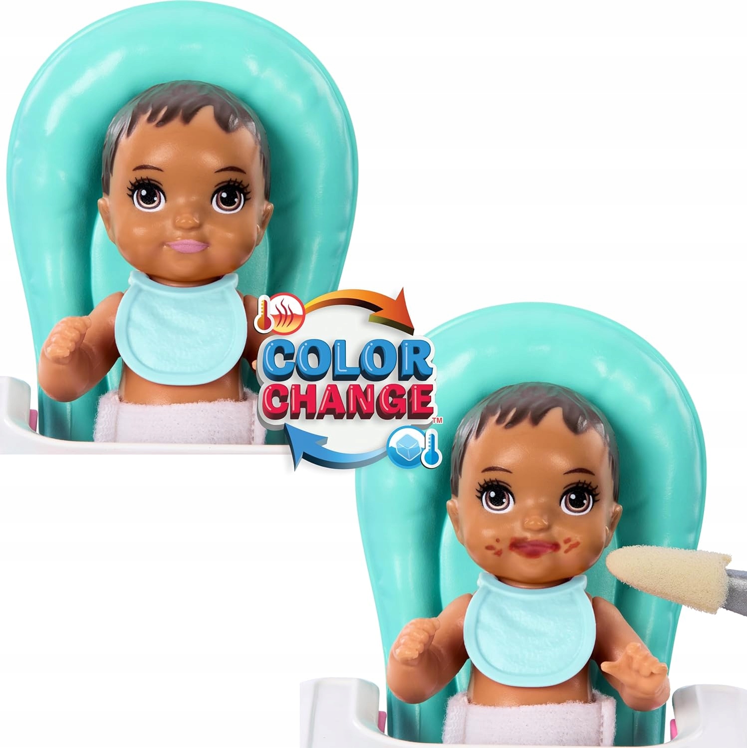 Barbie opiekunka Skipper+bobas HTK34