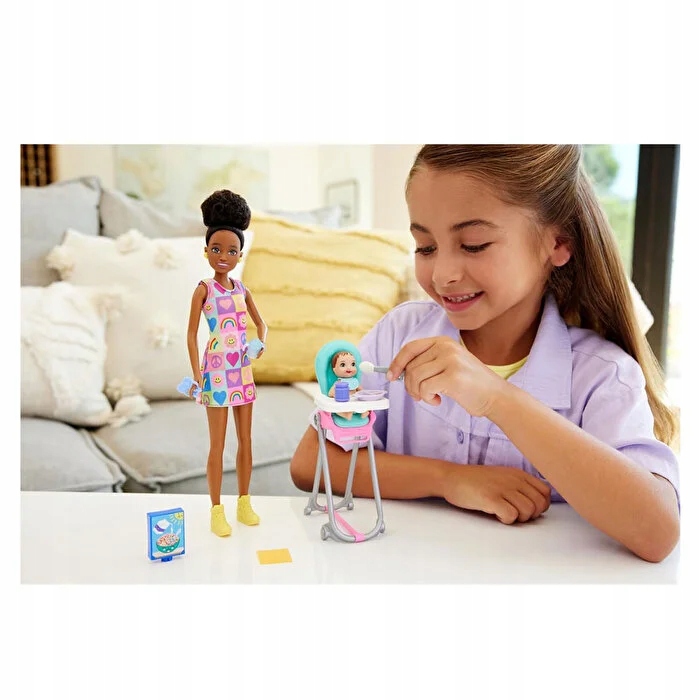 Barbie opiekunka Skipper+bobas HTK34