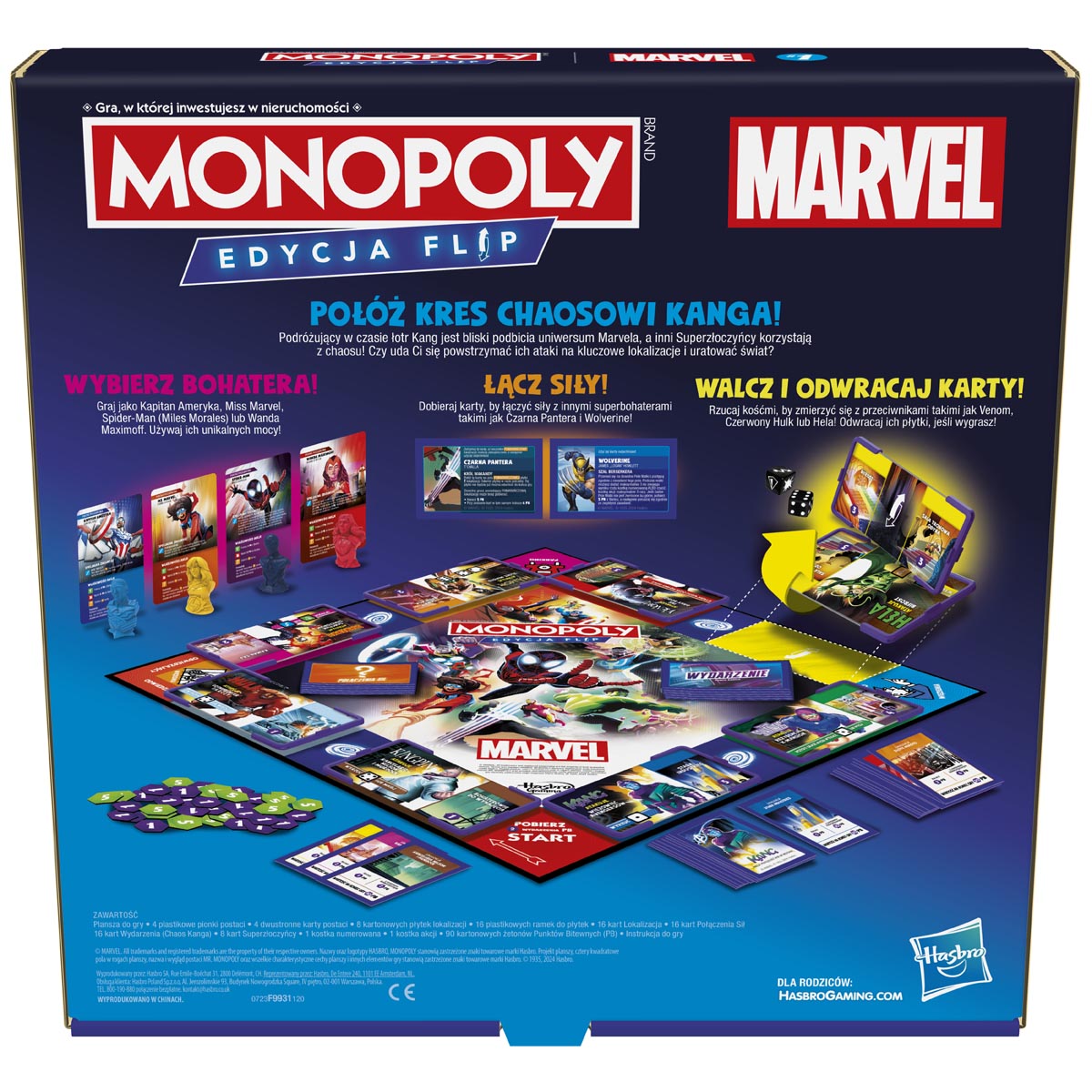 ND01_248845 *****GRA MONOPOLY Flip Marvel wersja