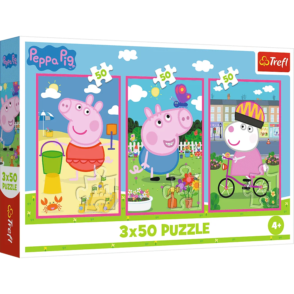 ND01_247672 PUZZLE 3x50 Sila przyjazni /Peppa Pig