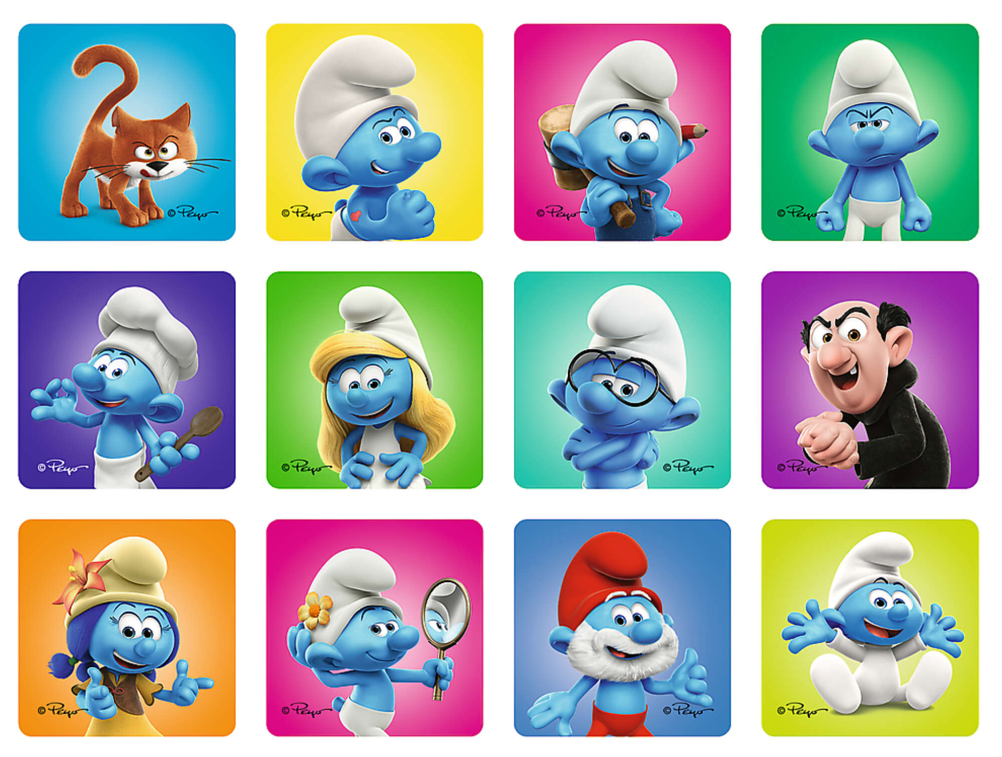 ND01_245631 PUZZLE 2w1+ memos Wesole zabawy Smerf