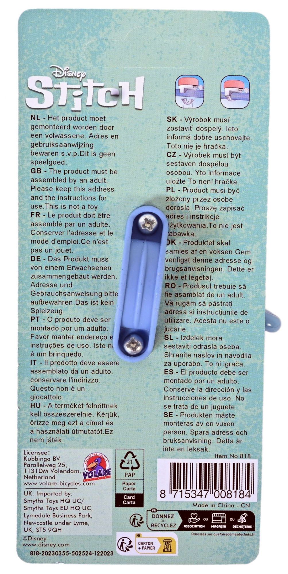 ND01_252982 *****Dzwonek do roweru Stitch 818 081